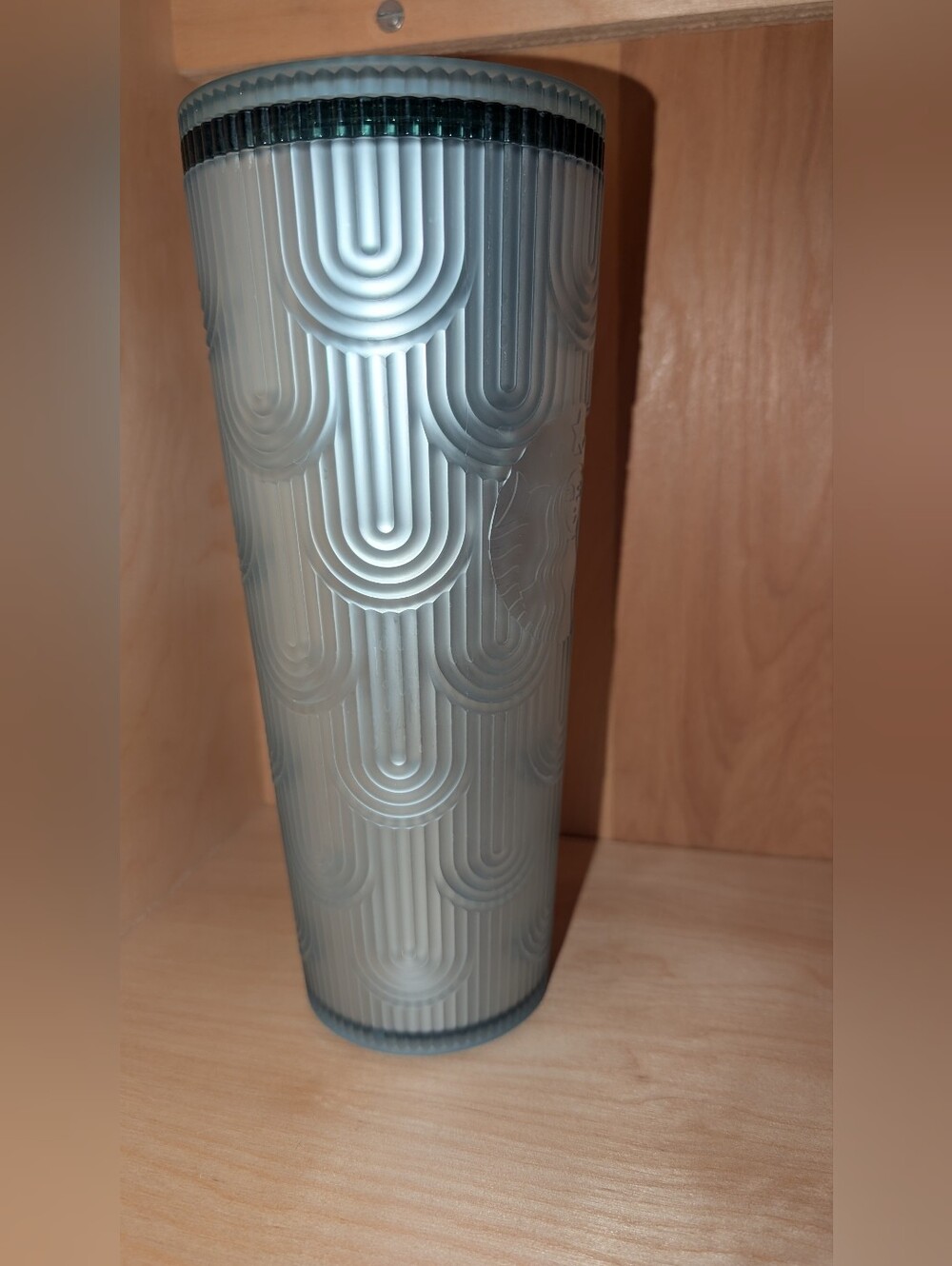Starbucks Soft Touch Green Scales Tumbler Cup Drink 24oz